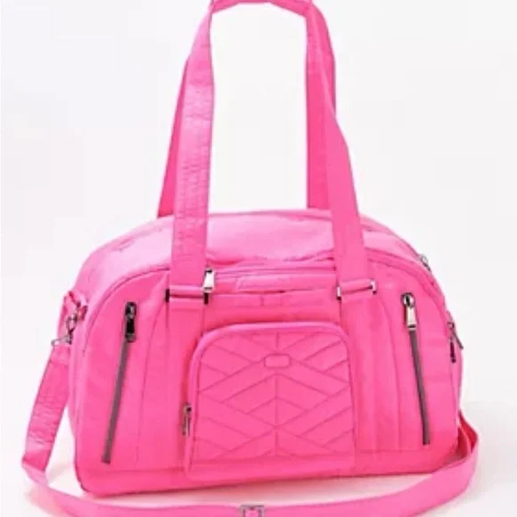 lug Pink Travel Duffel Bag with Quilted Front - Picture 1 of 9